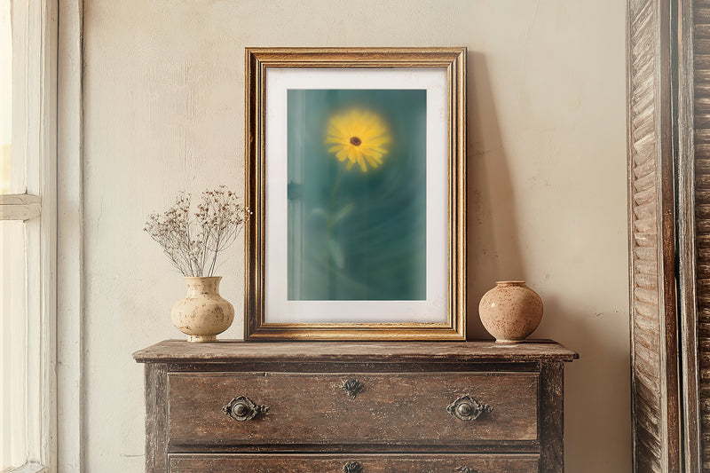 Farmhouse Cosy Country Cottage Art Print Field Marigold