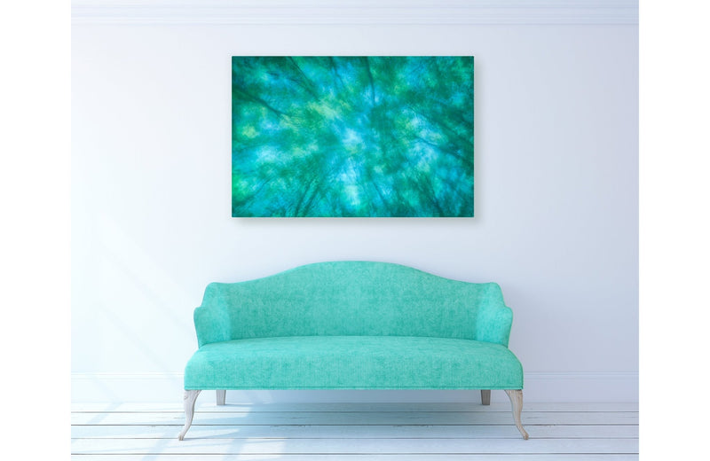 Metal Print Living Room Wall Art Green Blue Tree Woodland
