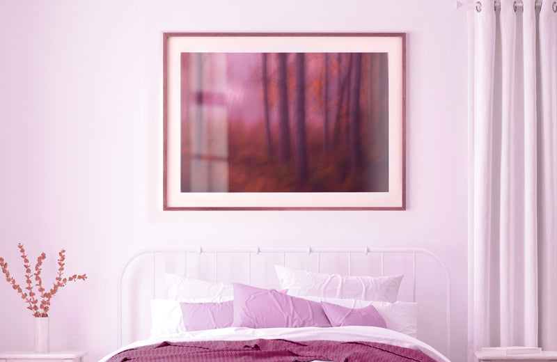 Art Print LAndscape Nature Abstract Art Purple Pink
