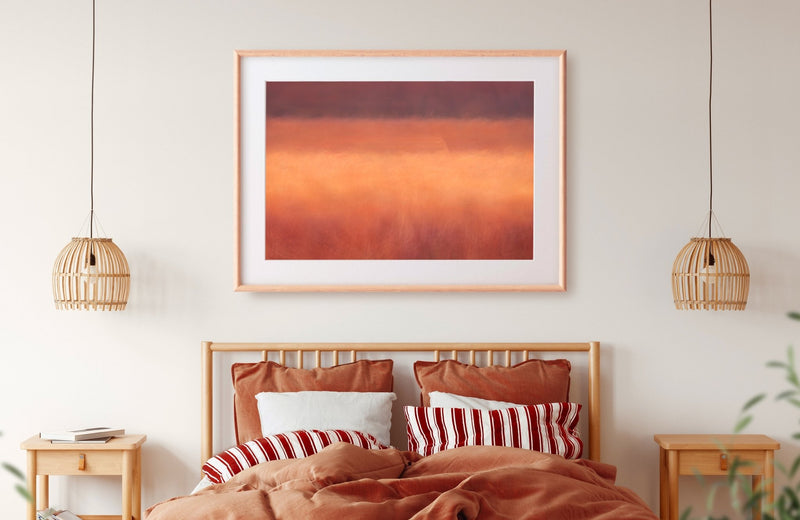 Framed Landscape Art Bedroom Wall Art Warm Cosy Interiors