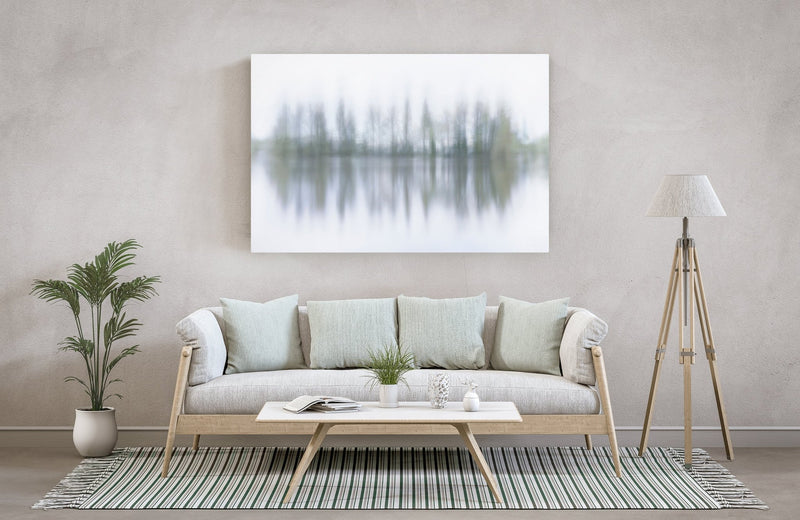 Aluminium Print Panel Contemporary Art Trees lakeside