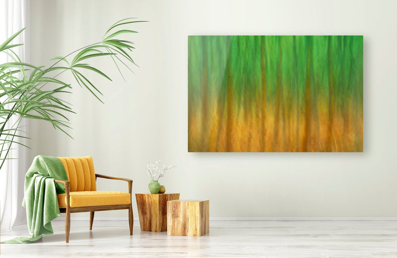Contemporary Metal Panel Wall Art Trees Woodland Print