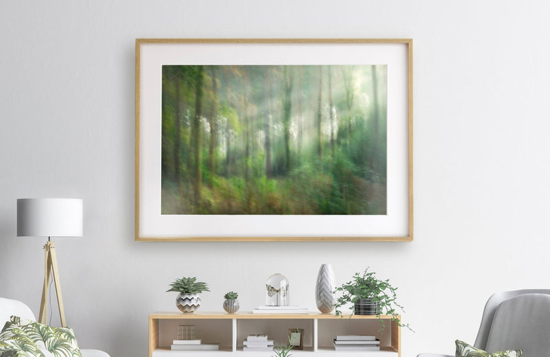 Living Room Wall Art Gree Nature Wood Forest Print