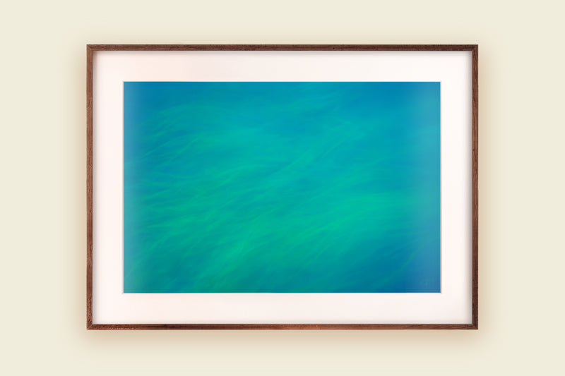 Framed print of abstract reeds in water