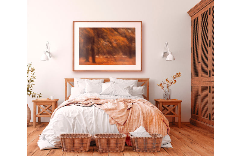 Framed print of Autumnal Pastoral in bedroom setting