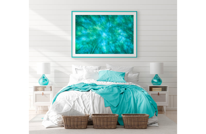 blue frames print in bedroom blue green turquoise aqua