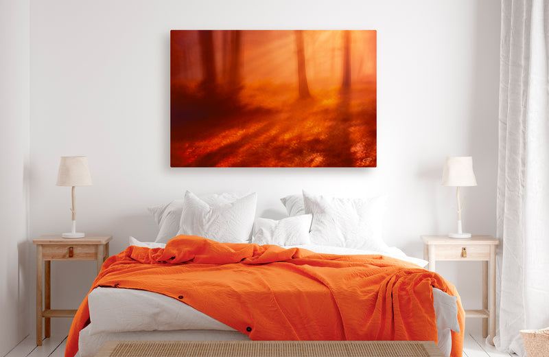 Moments in amber orange warm metal high gloss print