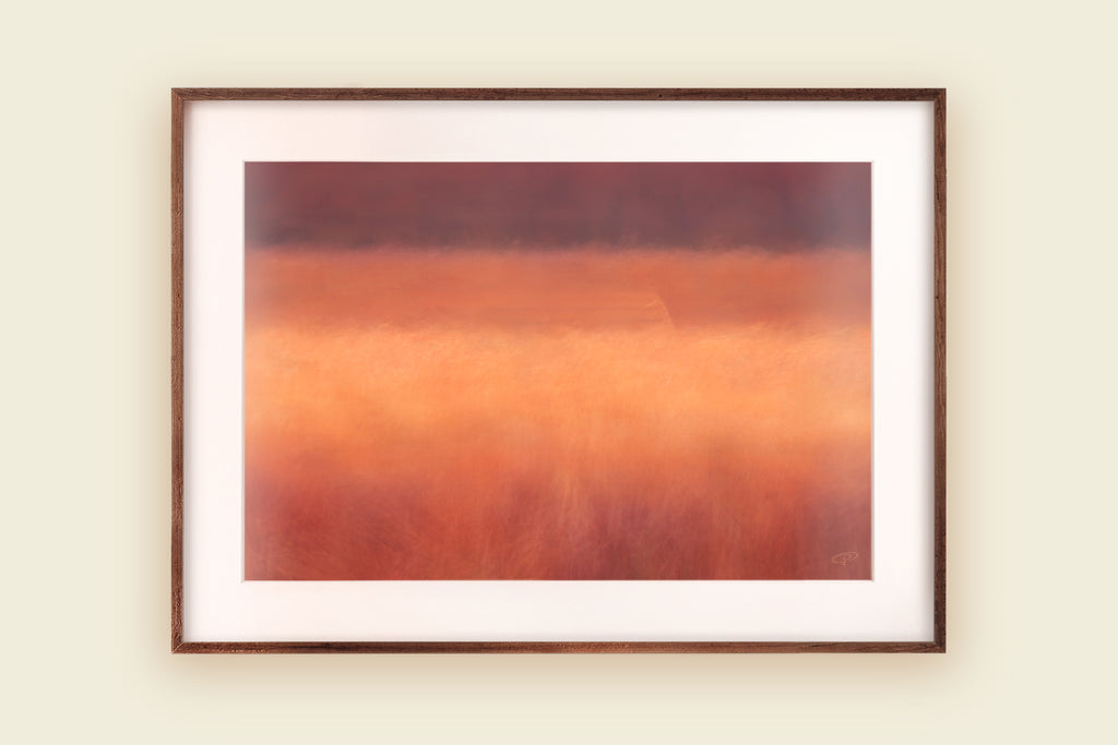 Abstract river reed bed photo art brown orange sienna