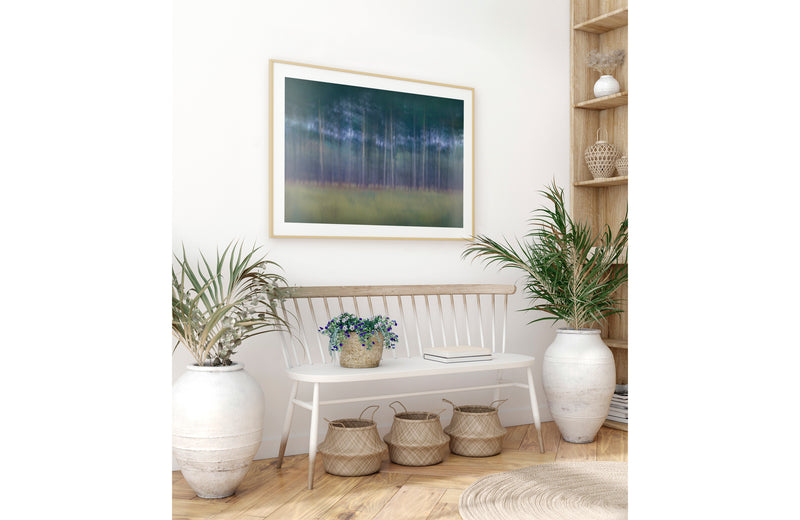 framed print in modern bright home